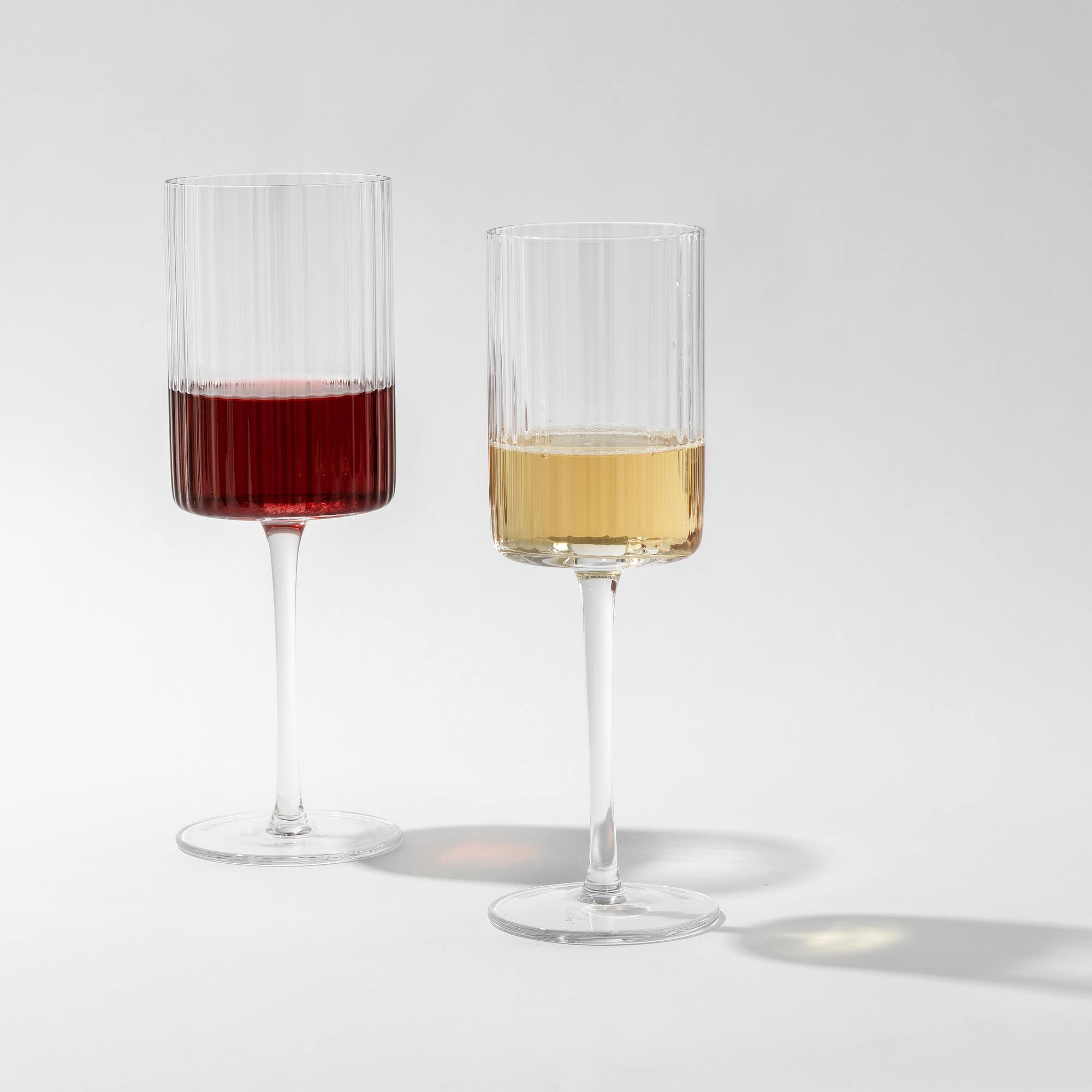 JoyJolt® 11.5oz. Elle Fluted Cylinder White Wine Glasses, 2ct.